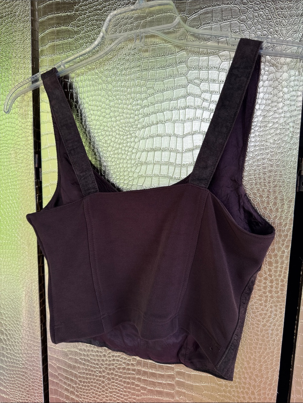 Y2K Cache Brown SUEDE leather Tank Top - Picture 5 of 9